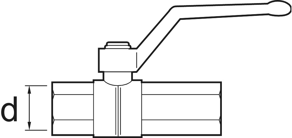 Kugelhahn   11/4" Ms-verni.  850 Schwer,Griff rot, PN 1/40 DIN-DVGW
