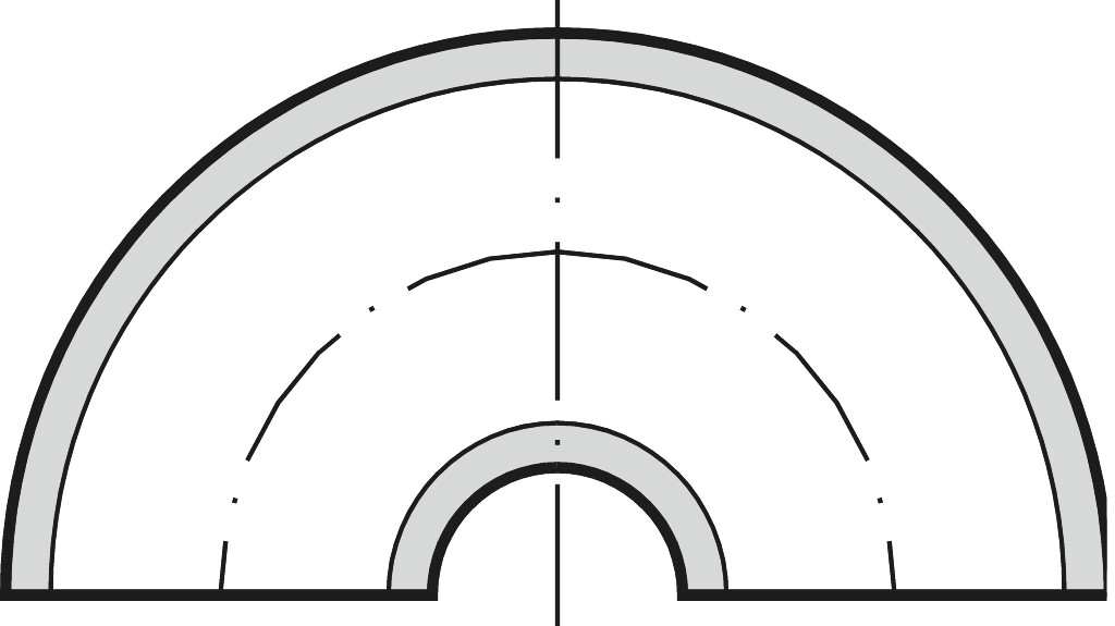 Nahtl.Bogen EN10253-2 Typ A 2D 180° P235GH TC1  101,6 x 3,6 mm