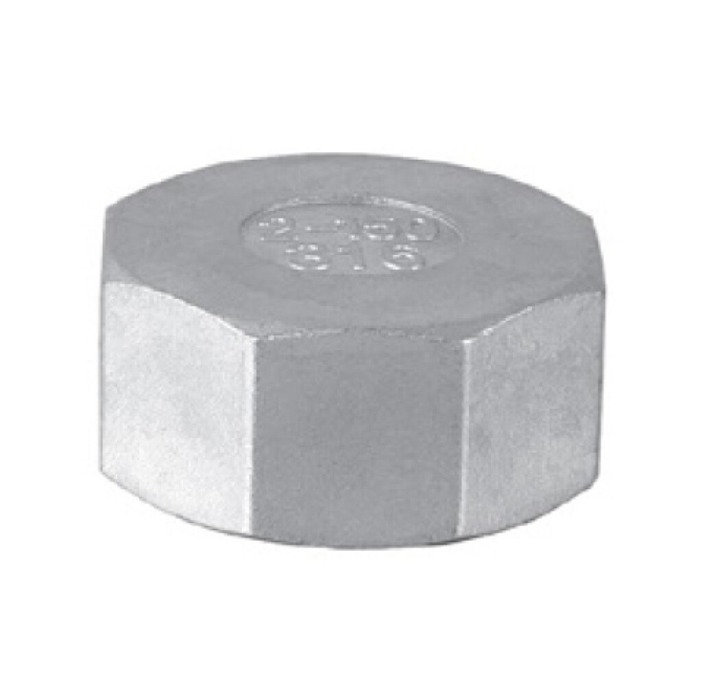 6-kt.-Kappen  1 1/2" Edelstahl  A4