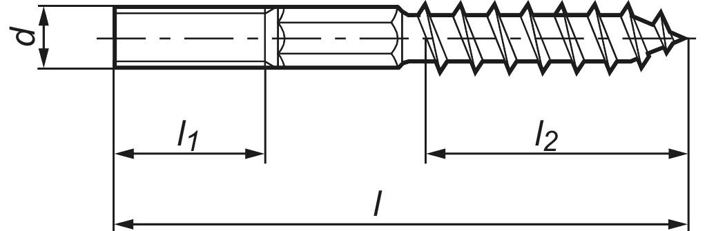Stockschrauben  M 12 x 300 St verzinkt