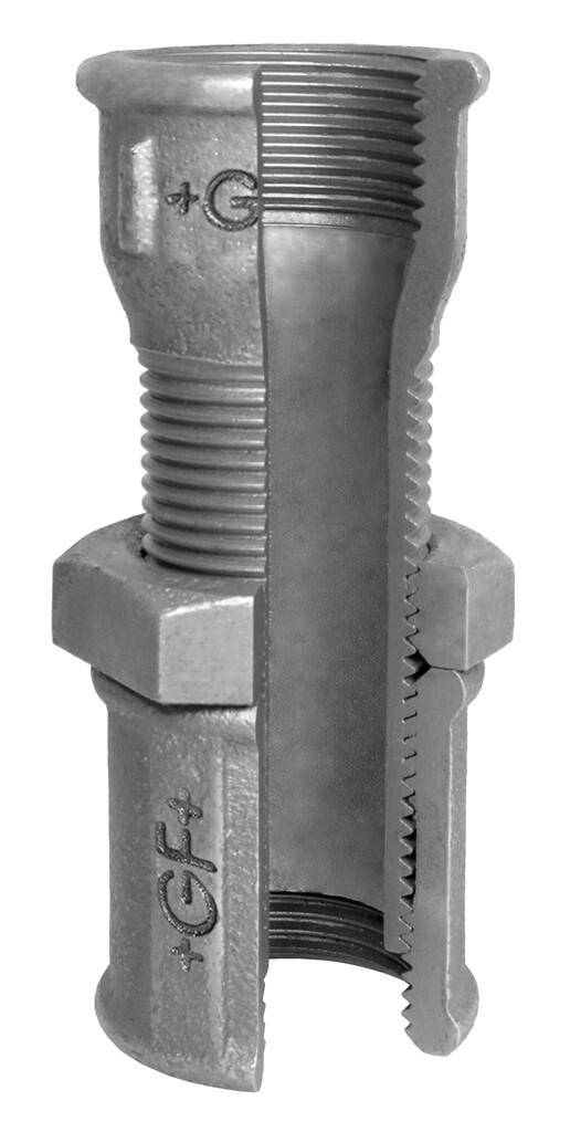 GF  537  Langgewindemuffe   3/4" verzinkt,  komplett