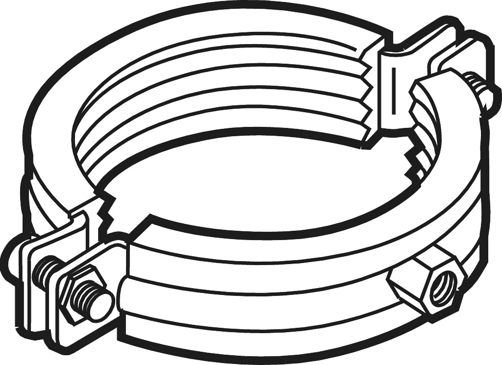 Zweischraubenschellen  31-35 verzinkt                   (1    ")