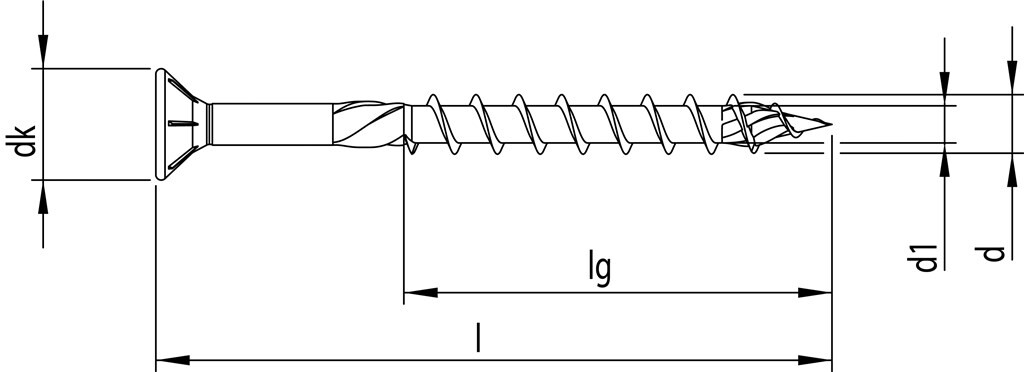 HECO-TOPIX 5 x 70 I-STERN A2 Terrassenbelagschraube Senkkopf