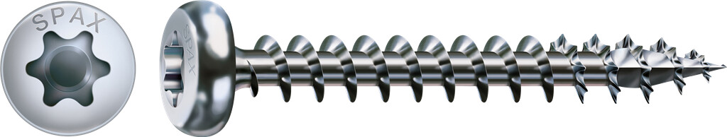 SPAX 5 x 30 Halbrundkopf Vollgewinde  VE=200 Stk. WIROX T-STARplus 20  4CUT