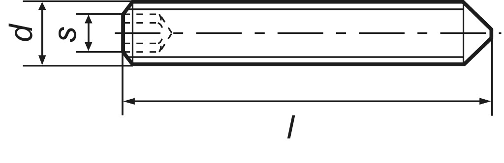 ISO 4027/DIN 914  M  3 x   8  A2