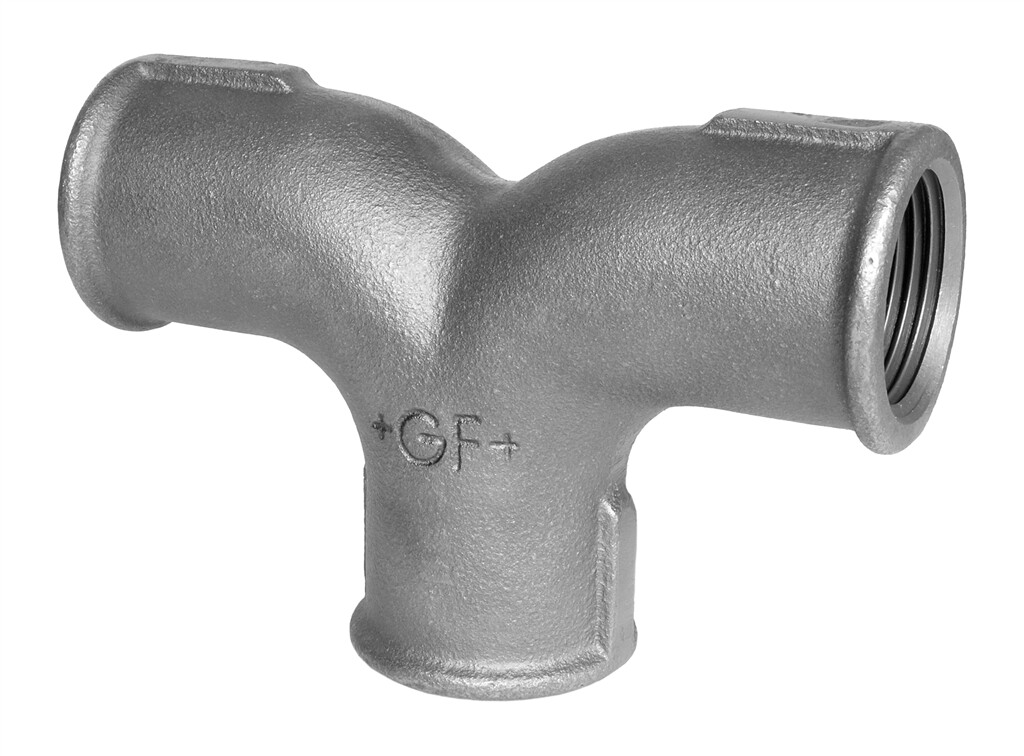 GF  132  Zweibogen-T-Stück 1    " schwarz