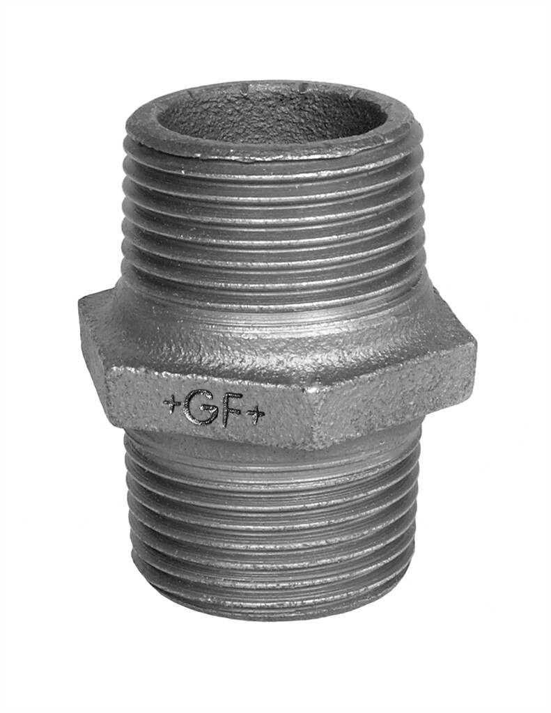 GF  280  Nippel    1/4" schwarz, Mat. Stahl