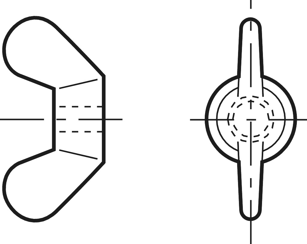 Flügelmuttern M14  A4 amerikanische Form