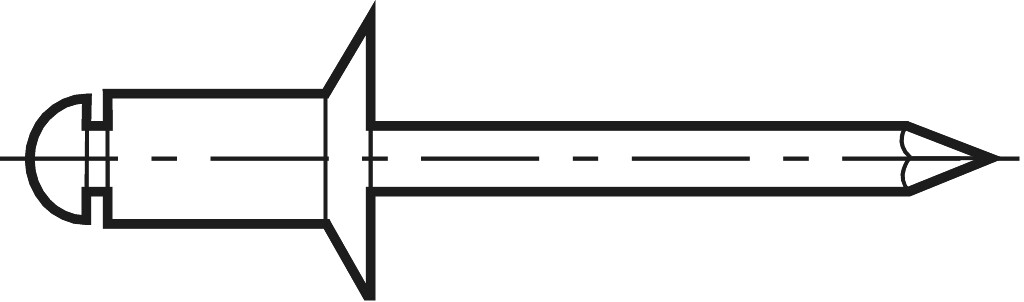Senkkopf  5 x 20 Blindniete Alu/St nach DIN 7337 Form B