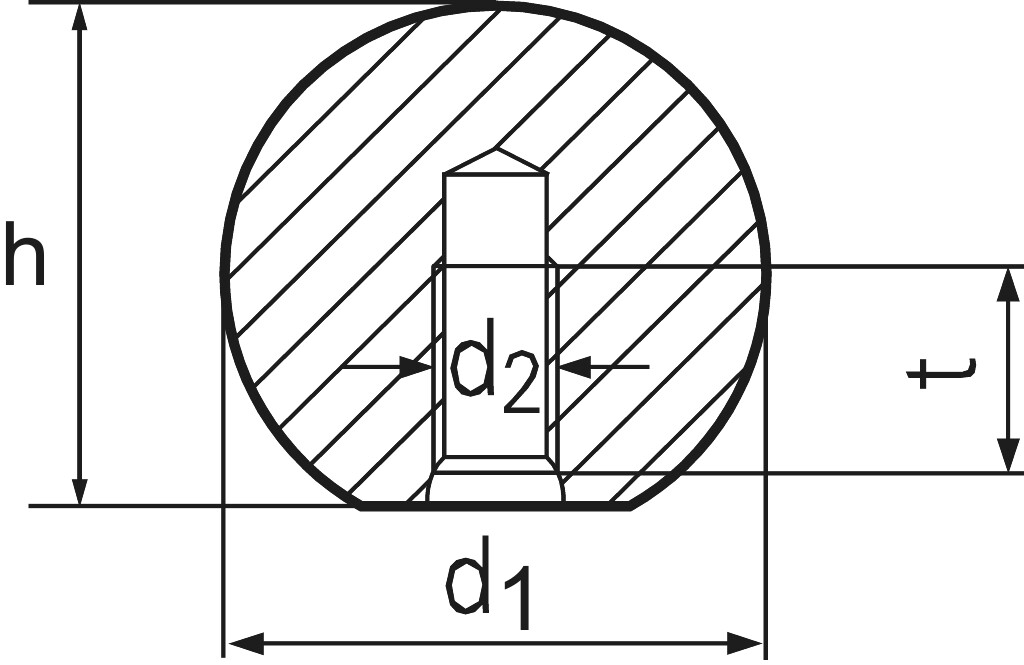 DIN 319  C 25 M  6 schwarz  Kst > ohne Gewindebuchse, Duroplast(FS)