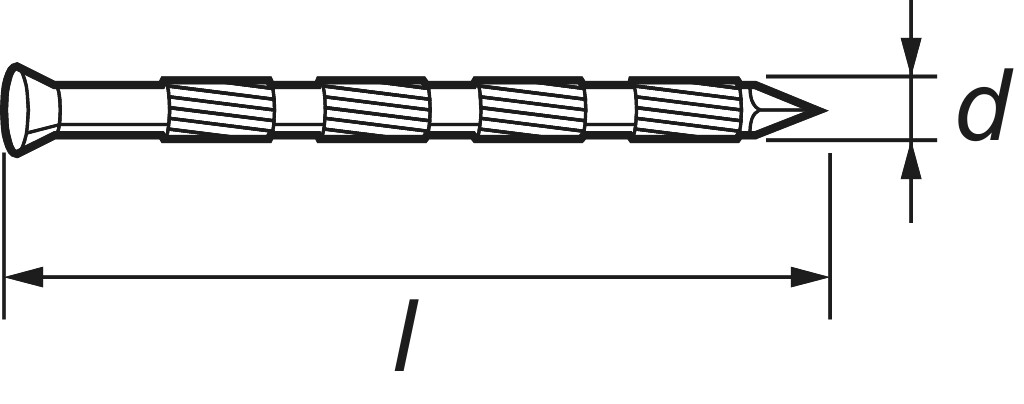 Stahlnägel  4,5 x 100  geriffelt verzinkt