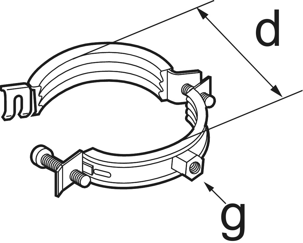 Schraubrohrschellen 159-168 verzinkt                   (6    ")