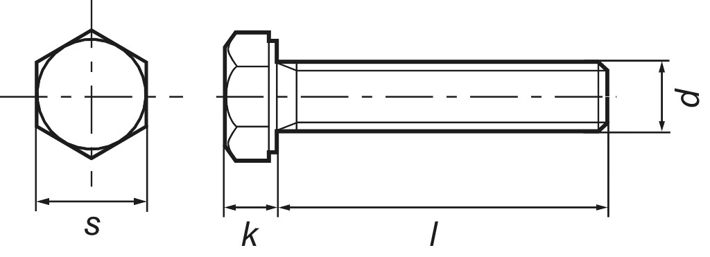ISO 4017  M 12 x  45  8.8