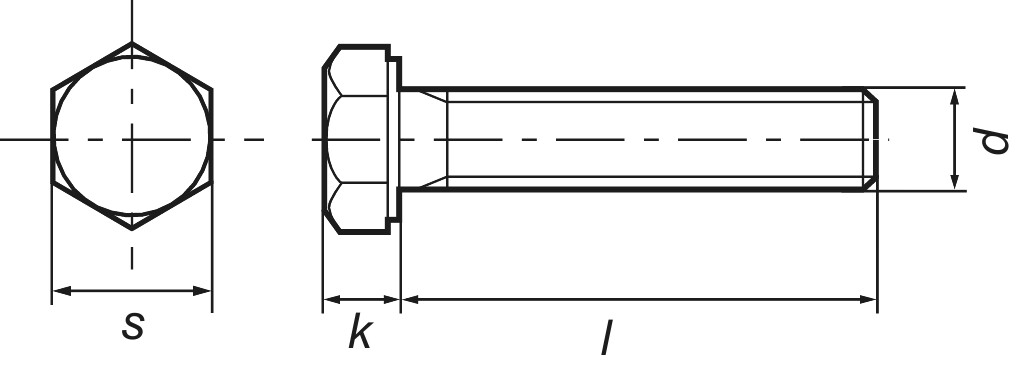 DIN 933 / ISO 4017  M 20 x 160  8.8