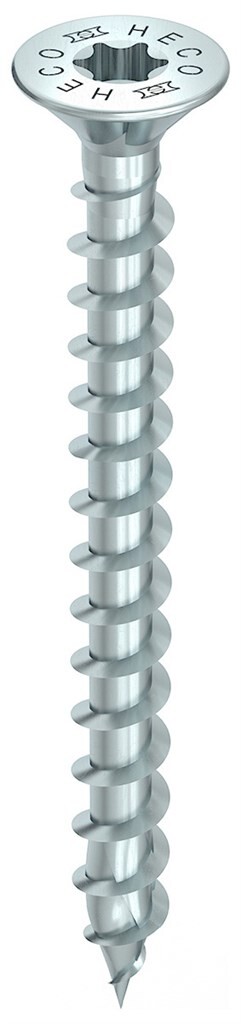HECO-TOPIX®-plus  5,0 x 80  HD-20 Senkkopf, Variables Vollgewinde, verzinkt blau A3K