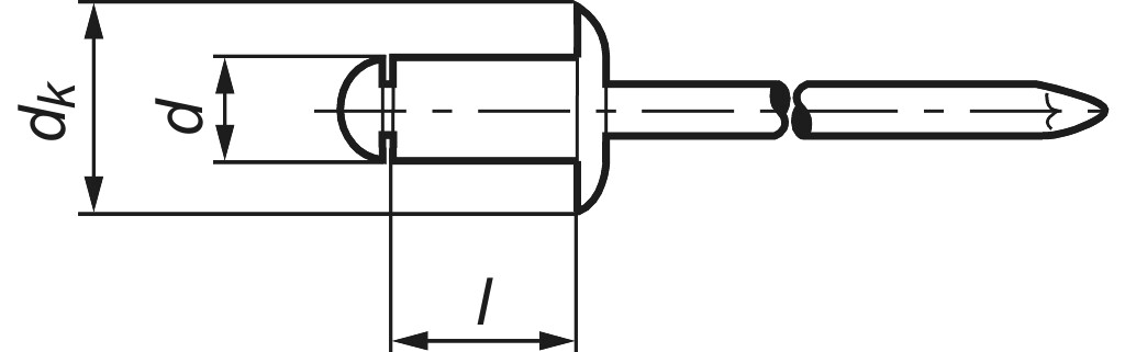 Flachrundkopf 4x10 Blindniete St/St verzinkt  Form A