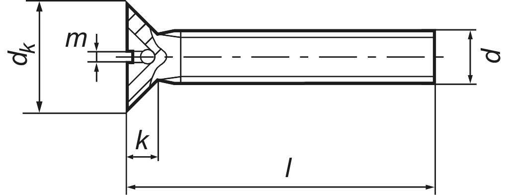 DIN 965  AM 2,5 x 8    4.8 verzinkt